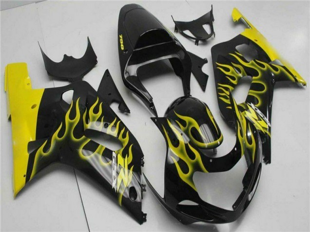 Black 01-03 Suzuki GSXR 600/750 Motorcycle Fairings Black 01-03 Suzuki GSXR 600/750 Motorcycle Fairings