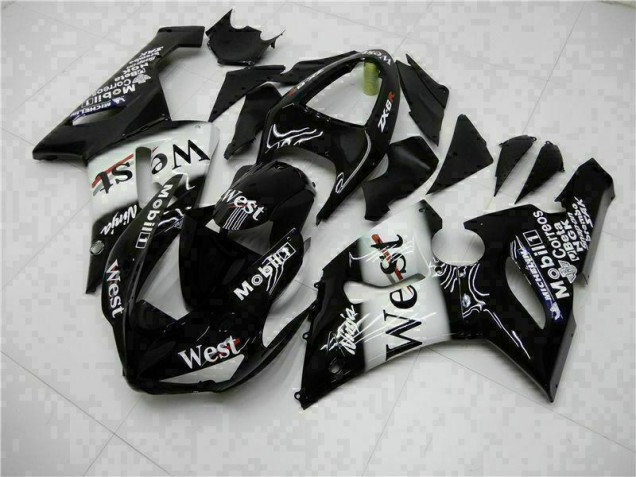 Black 05-06 Kawasaki ZX6R Motorcycle Fairings Black 05-06 Kawasaki ZX6R Motorcycle Fairings
