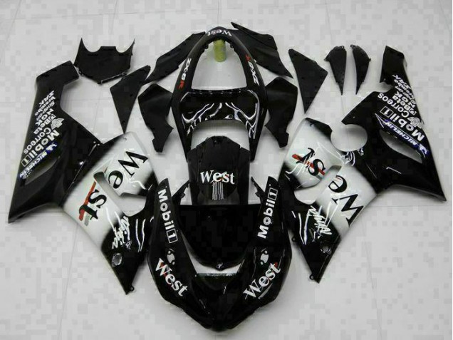Black 05-06 Kawasaki ZX6R Motorcycle Fairings Black 05-06 Kawasaki ZX6R Motorcycle Fairings