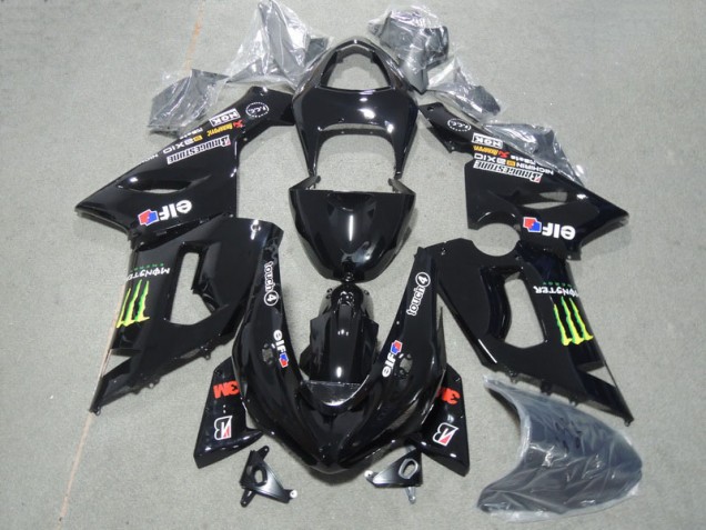 Black 3M Touch4 Monster 05-06 Kawasaki ZX6R Motorcycle Fairings Black 3M Touch4 Monster 05-06 Kawasaki ZX6R Motorcycle Fairings
