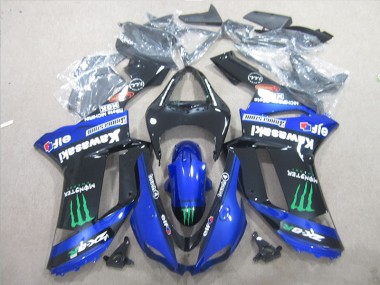 Black Blue Green Monster 07-08 Kawasaki ZX6R Motorcycle Fairings