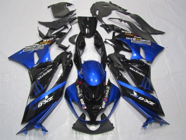 Black Blue Monster 09-12 Kawasaki ZX6R Motorcycle Fairings