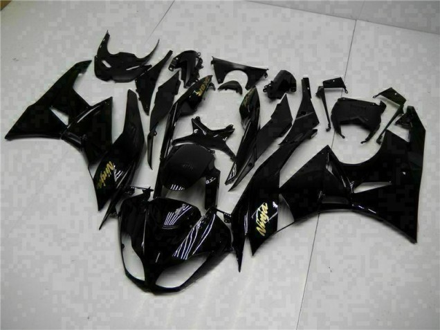 Black Gold Ninja 09-12 Kawasaki ZX6R Motorcycle Fairings Black Gold Ninja 09-12 Kawasaki ZX6R Motorcycle Fairings