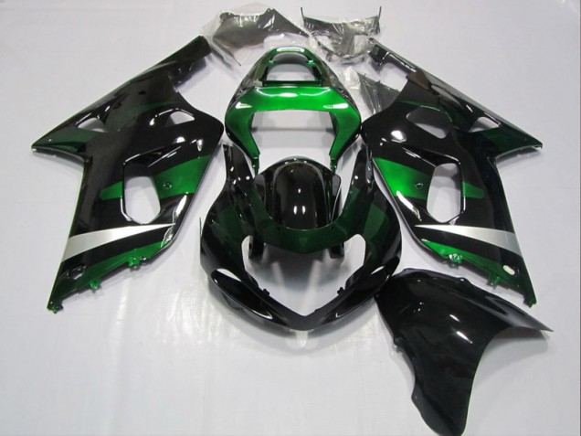 Black Green 01-03 Suzuki GSXR 600 Motorcycle Fairing Black Green 01-03 Suzuki GSXR 600 Motorcycle Fairing