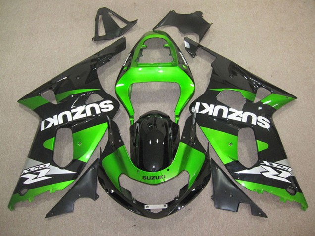 Black Green 01-03 Suzuki GSXR 600 Motorcycle Fairings Black Green 01-03 Suzuki GSXR 600 Motorcycle Fairings