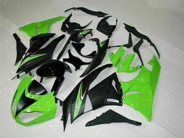 Black Green 636 09-12 Kawasaki ZX6R Motorcycle Fairings
