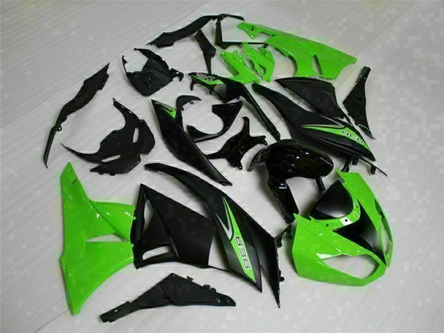 Black Green 636 09-12 Kawasaki ZX6R Motorcycle Fairings