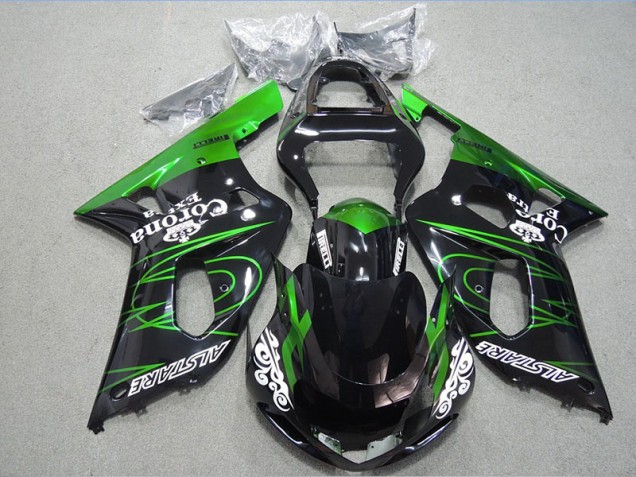 Black Green Corona Extra 01-03 Suzuki GSXR 600 Motorcycle Fairings Black Green Corona Extra 01-03 Suzuki GSXR 600 Motorcycle Fairings