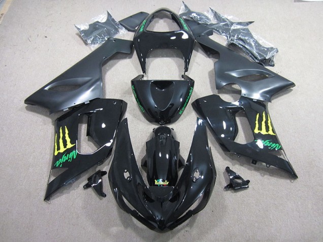 Black Green Ninja 05-06 Kawasaki ZX6R Motorcycle Fairings Black Green Ninja 05-06 Kawasaki ZX6R Motorcycle Fairings