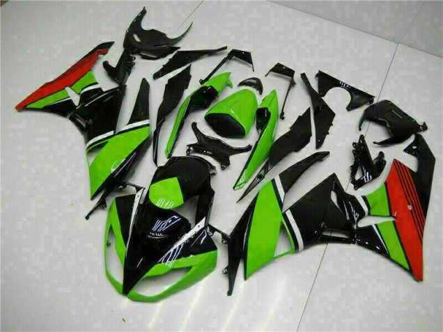Black Green Red 09-12 Kawasaki ZX6R Motorcycle Fairings Black Green Red 09-12 Kawasaki ZX6R Motorcycle Fairings