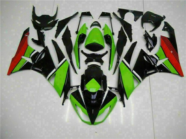 Black Green Red 09-12 Kawasaki ZX6R Motorcycle Fairings Black Green Red 09-12 Kawasaki ZX6R Motorcycle Fairings