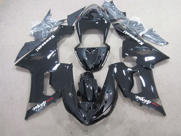 Black Ninja 636 05-06 Kawasaki ZX6R Motorcycle Fairing Black Ninja 636 05-06 Kawasaki ZX6R Motorcycle Fairing