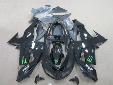 Black Ninja Green Monster 07-08 Kawasaki ZX6R Motorcycle Fairings
