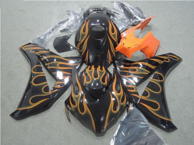 Black Orange Flame 08-11 Honda CBR1000RR Motorcycle Fairings