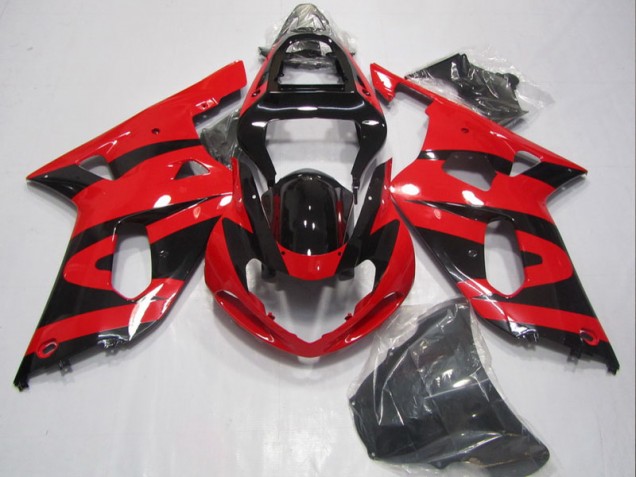 Black Red 01-03 Suzuki GSXR 600 Motorcycle Fairings Black Red 01-03 Suzuki GSXR 600 Motorcycle Fairings