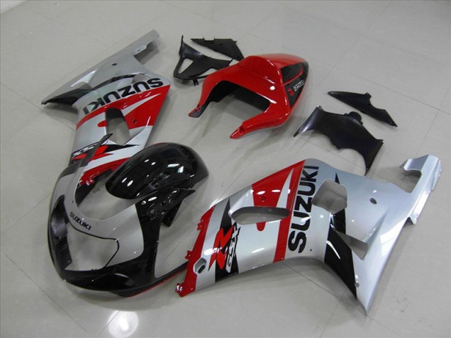 Black Red 01-03 Suzuki GSXR 750 Motorcycle Fairings
