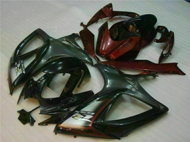 Black Red 06-07 Suzuki GSXR 600/750 Motorcycle Fairings