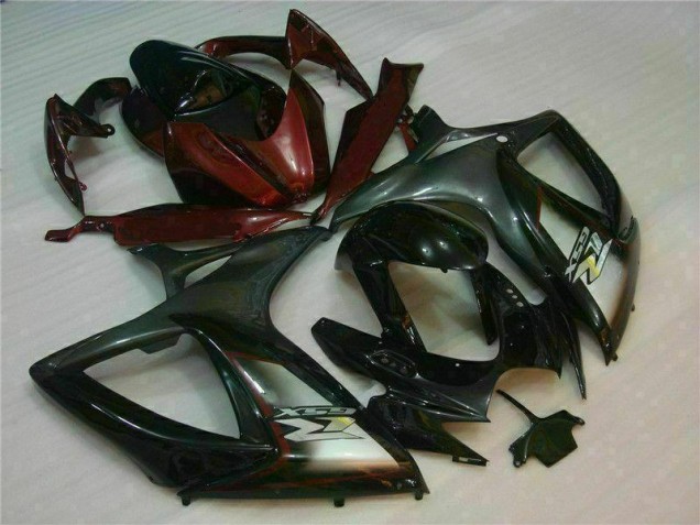 Black Red 06-07 Suzuki GSXR 600/750 Motorcycle Fairings