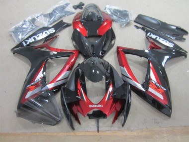 Black Red 06-07 Suzuki GSXR 600 Motorcycle Bodywork