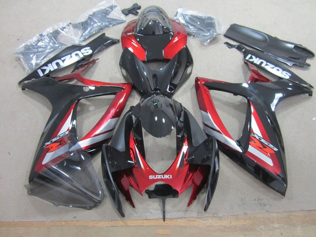 Black Red 06-07 Suzuki GSXR 750 Motorcycle Fairing