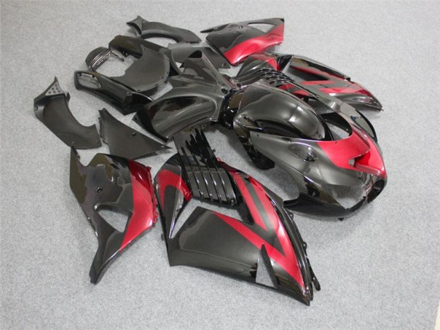 Black Red 06-11 Kawasaki ZX14R ZZR1400 Motorcycle Fairing Black Red 06-11 Kawasaki ZX14R ZZR1400 Motorcycle Fairing