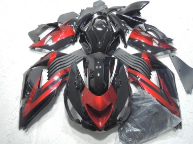 Black Red 06-11 Kawasaki ZX14R ZZR1400 Motorcycle Fairings