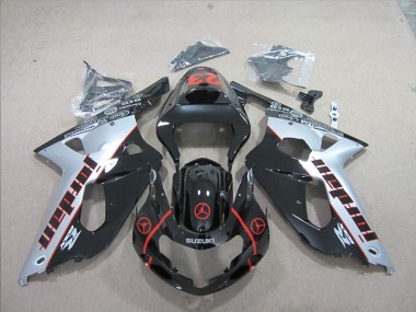Black Red 23 01-03 Suzuki GSXR 600 Motorcycle Fairings