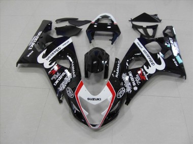 Black Red Beacon 04-05 Suzuki GSXR 750 Motorcycle Fairings