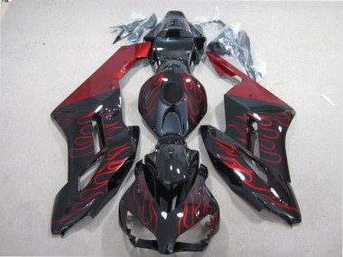 Black Red Flame 04-05 Honda CBR1000RR Motorcycle Fairing