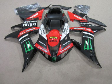 Black Red Motul 02-03 Yamaha YZF R1 Motorcycle Fairings