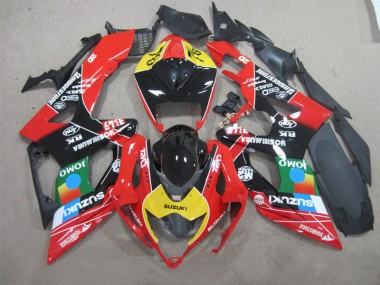Black Red Yellow Jomo 06-07 Suzuki GSXR 600 Motorcycle Fairings