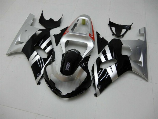 Black Silver 01-03 Suzuki GSXR 600/750 Motorcycle Fairings Black Silver 01-03 Suzuki GSXR 600/750 Motorcycle Fairings