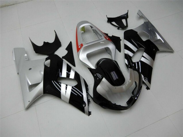 Black Silver 01-03 Suzuki GSXR 600/750 Motorcycle Fairings Black Silver 01-03 Suzuki GSXR 600/750 Motorcycle Fairings