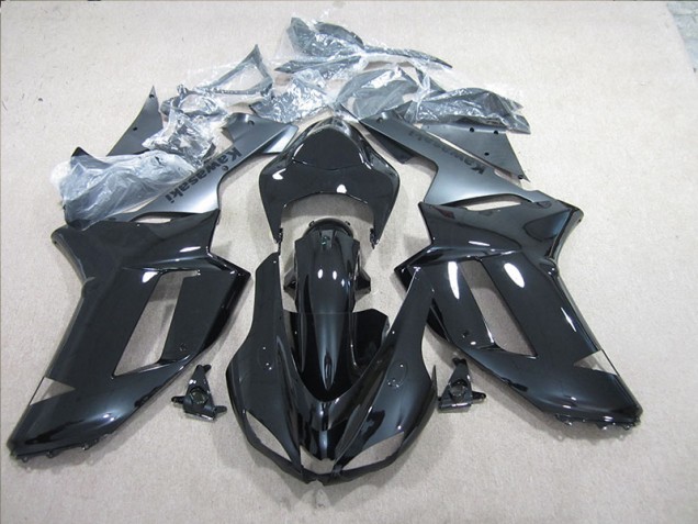Black Silver 07-08 Kawasaki ZX6R Motorcycle Fairings Black Silver 07-08 Kawasaki ZX6R Motorcycle Fairings