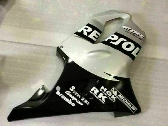 Black Silver Repsol 01-03 Honda CBR600 F4i Motorcycle Fairings Black Silver Repsol 01-03 Honda CBR600 F4i Motorcycle Fairings