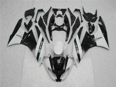 Black White 09-12 Kawasaki ZX6R Motorcycle Fairings