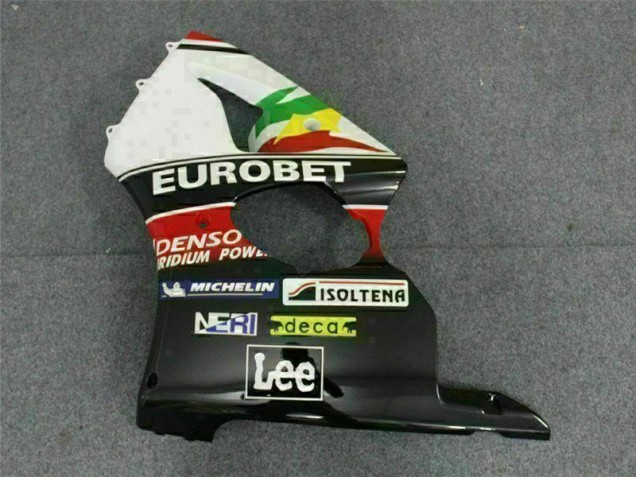 Black White Eurobet 00-02 Kawasaki ZX6R Motorcycle Fairings Black White Eurobet 00-02 Kawasaki ZX6R Motorcycle Fairings