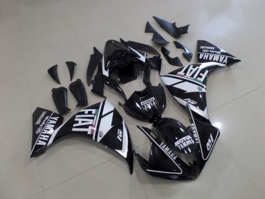 Black White Fiat 12-14 Yamaha YZF R1 Motorcycle Fairings