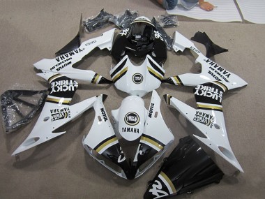 Black White Lucky Strike 04-06 Yamaha YZF R1 Motorcycle Fairings