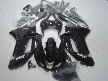 Black White Ninja 07-08 Kawasaki ZX6R Motorcycle Fairings