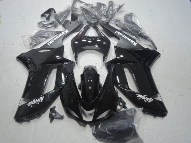 Black White Ninja 07-08 Kawasaki ZX6R Motorcycle Fairings Black White Ninja 07-08 Kawasaki ZX6R Motorcycle Fairings