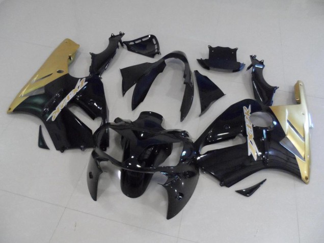 Black and Gold 02-06 Kawasaki ZX12R Motorcycle Fairings