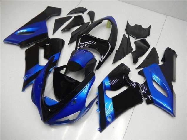 Blue Black 05-06 Kawasaki ZX6R Motorcycle Fairings Blue Black 05-06 Kawasaki ZX6R Motorcycle Fairings