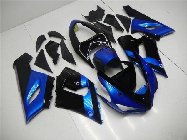Blue Black 05-06 Kawasaki ZX6R Motorcycle Fairings Blue Black 05-06 Kawasaki ZX6R Motorcycle Fairings