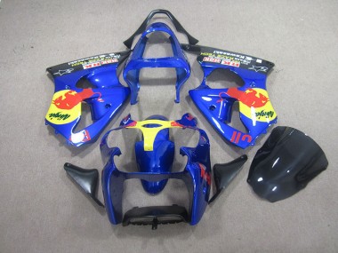 Blue Red Bull Ninja 00-02 Kawasaki ZX6R Motorcycle Fairings