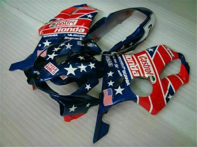 Blue Red Castrol Cycle World 04-07 Honda CBR600 F4i Motorcycle Fairings Blue Red Castrol Cycle World 04-07 Honda CBR600 F4i Motorcycle Fairings