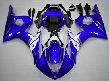 Blue White 03-05 Yamaha YZF R6 Full Motorcycle Fairing Kits