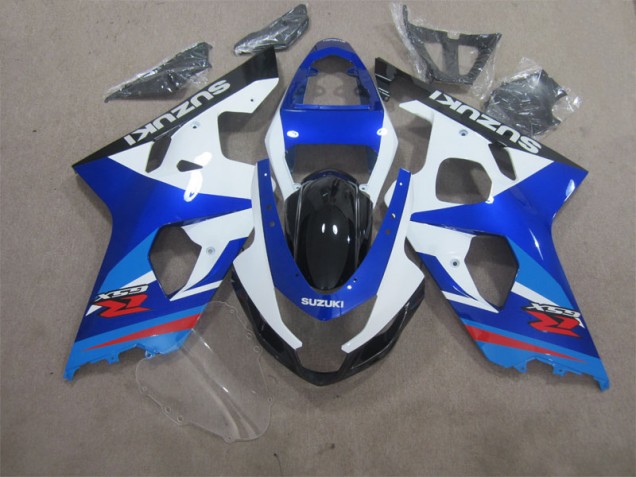 Blue White 04-05 Suzuki GSXR 600 Motorcycle Fairing