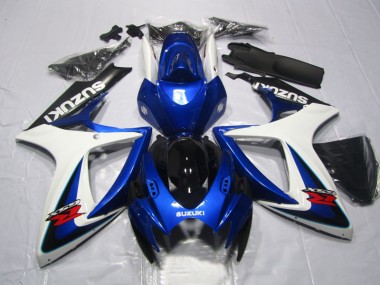 Blue White 06-07 Suzuki GSXR 600 Motorcycle Fairing