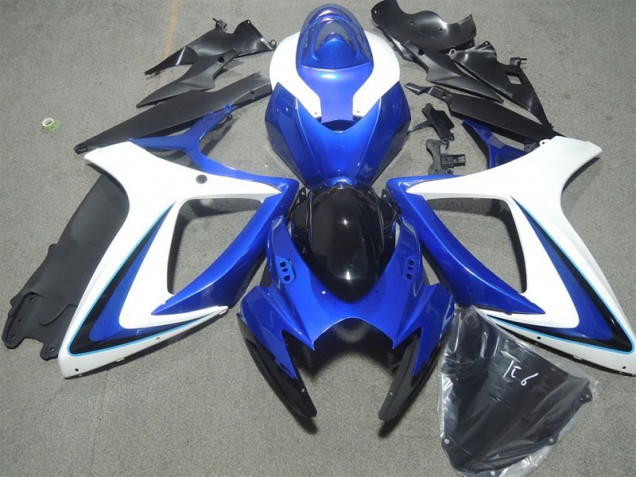 Blue White Black 06-07 Suzuki GSXR 600 Motorcycle Fairings Blue White Black 06-07 Suzuki GSXR 600 Motorcycle Fairings
